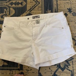 White jean shorts